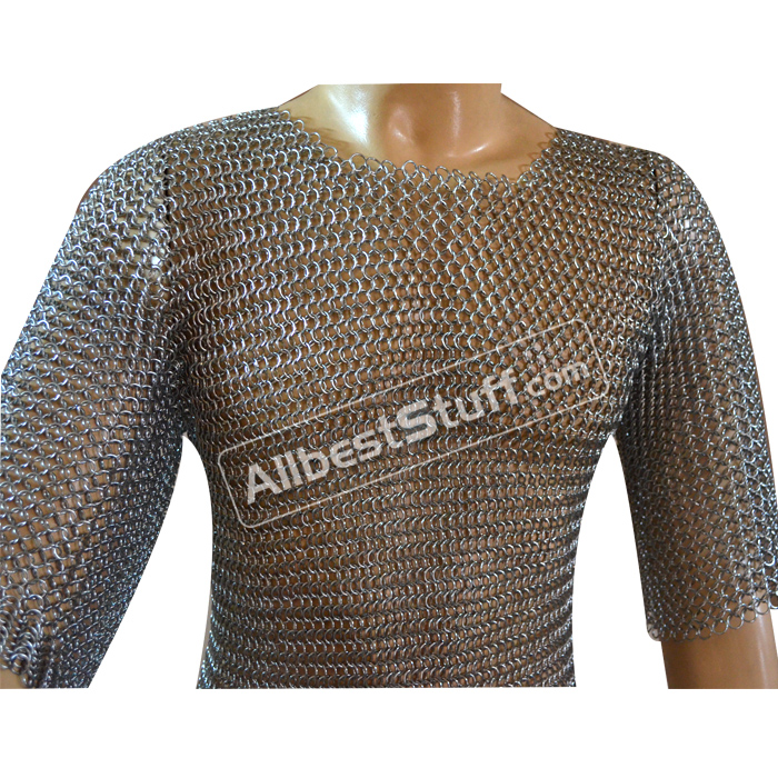 Chainmail Hauberk Butted Steel Armour XL Shirt Chest 48, Ring Type-16 ...