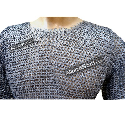 Chain Mail Hauberk Wedge Riveted Alternating Solid Chest 40, Ring Type ...