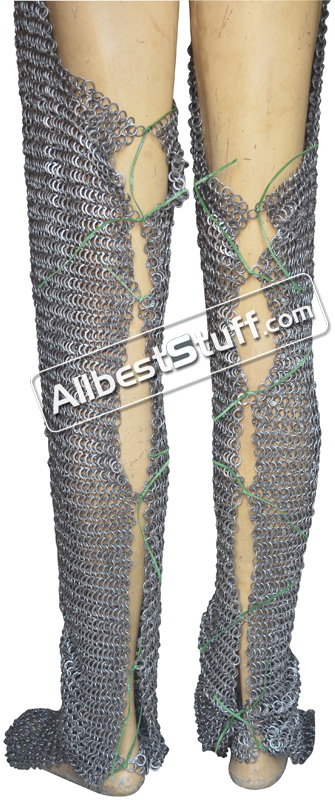 Medieval mail leggings — chainmail leg armor for sale