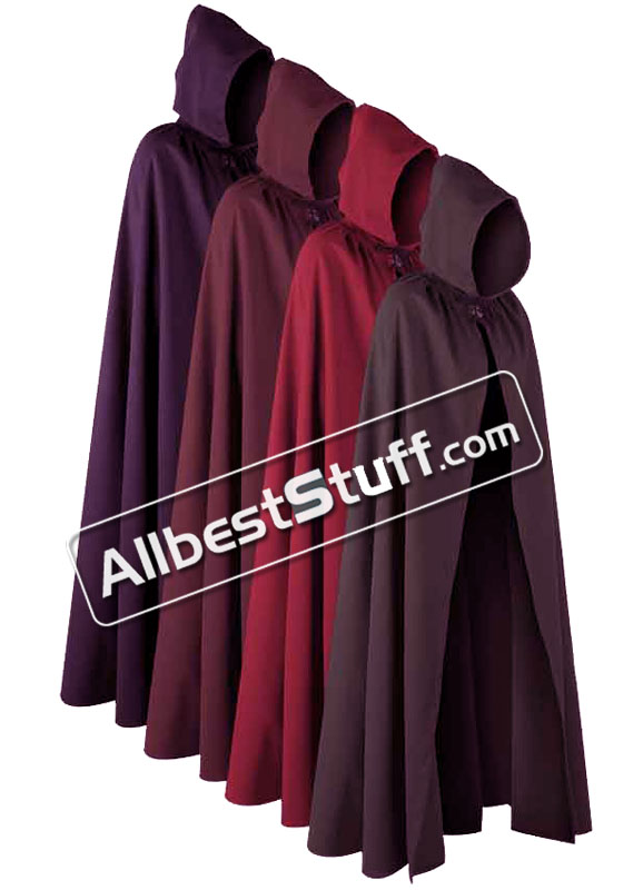 Medieval Cotton Cross Over Hooded Cloak for the faire